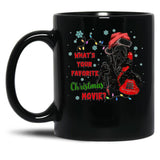 What's Your Favorite Horror Movie Christmas Xmas Holiday Ghostface Black Coffee Mug, Gift Coffee Mug