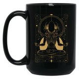 Xenomorph Meditating Tarot Card Design Premium Black Coffee Mug, Gift Coffee Mug - Black