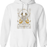 Xenomorph Meditating Tarot Card Design Premium Graphic Pullover Hoodie - White