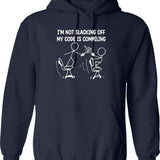 Xkcd I_M Not Slacking Off Graphic Pullover Hoodie - Navy