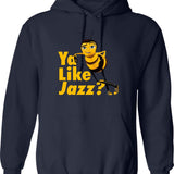 Ya Like Jazz Bee Movie Graphic Pullover Hoodie - Navy