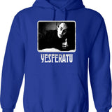Yesferatu Funny Nosferatu Positive Goth Horror Lover Gift Meme Classic Graphic Pullover Hoodie - Blue