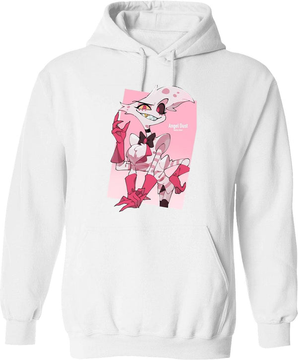 hazben Hotel Angel dust Classic Graphic Pullover Hoodie - White
